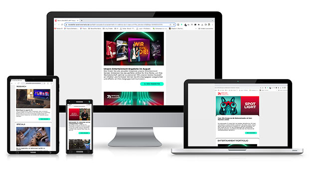 Newsletter – Mobile Nutzung sowie Nutzung auf dem Desktop